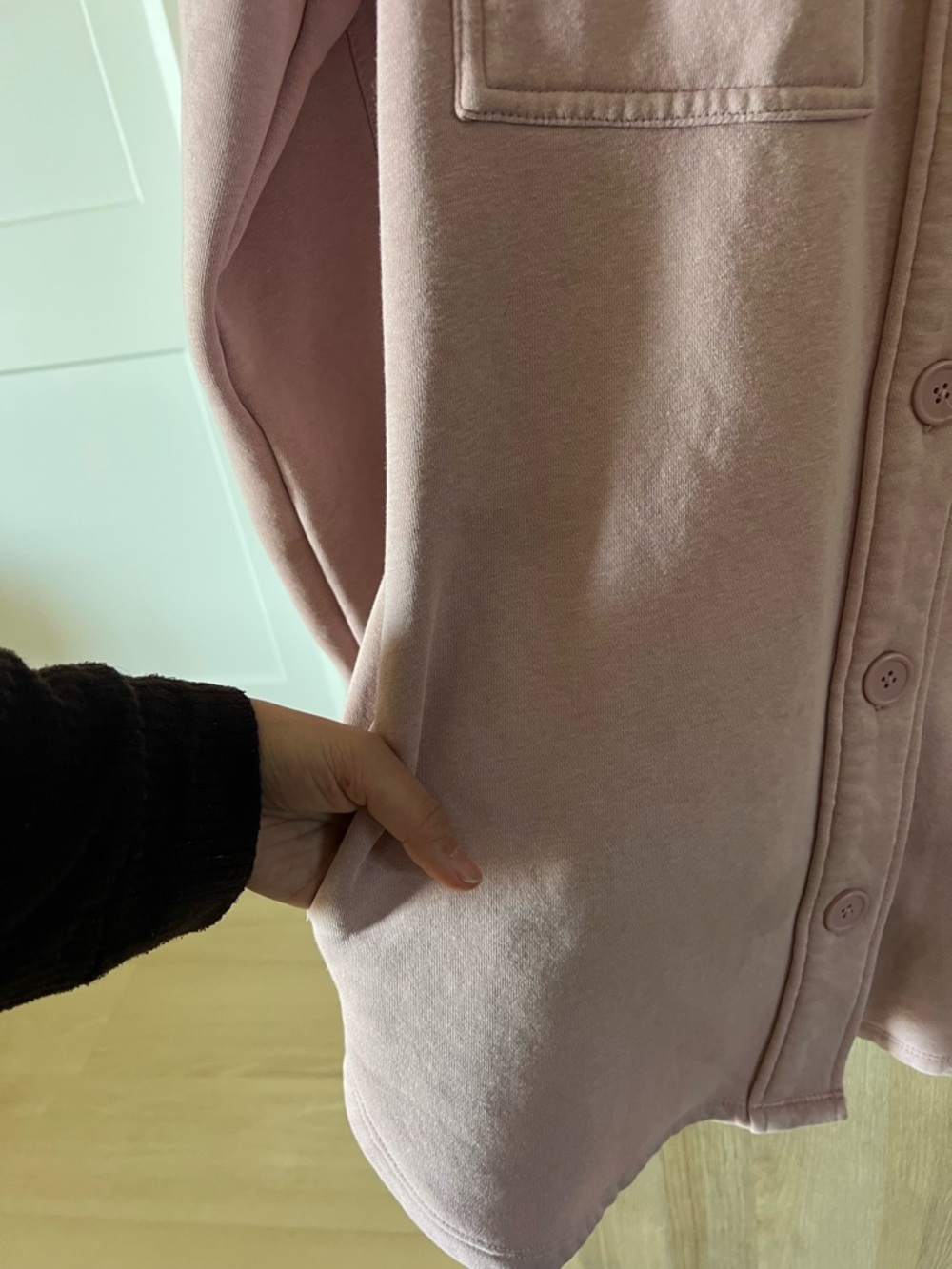 Lazypants Fleece Shacket in Rose - Picture 10 of 13